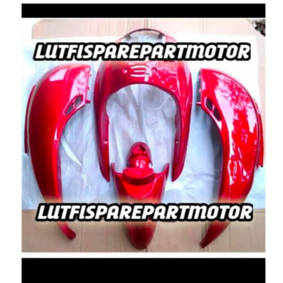 cover body full halus Scoopy karbu merah polos