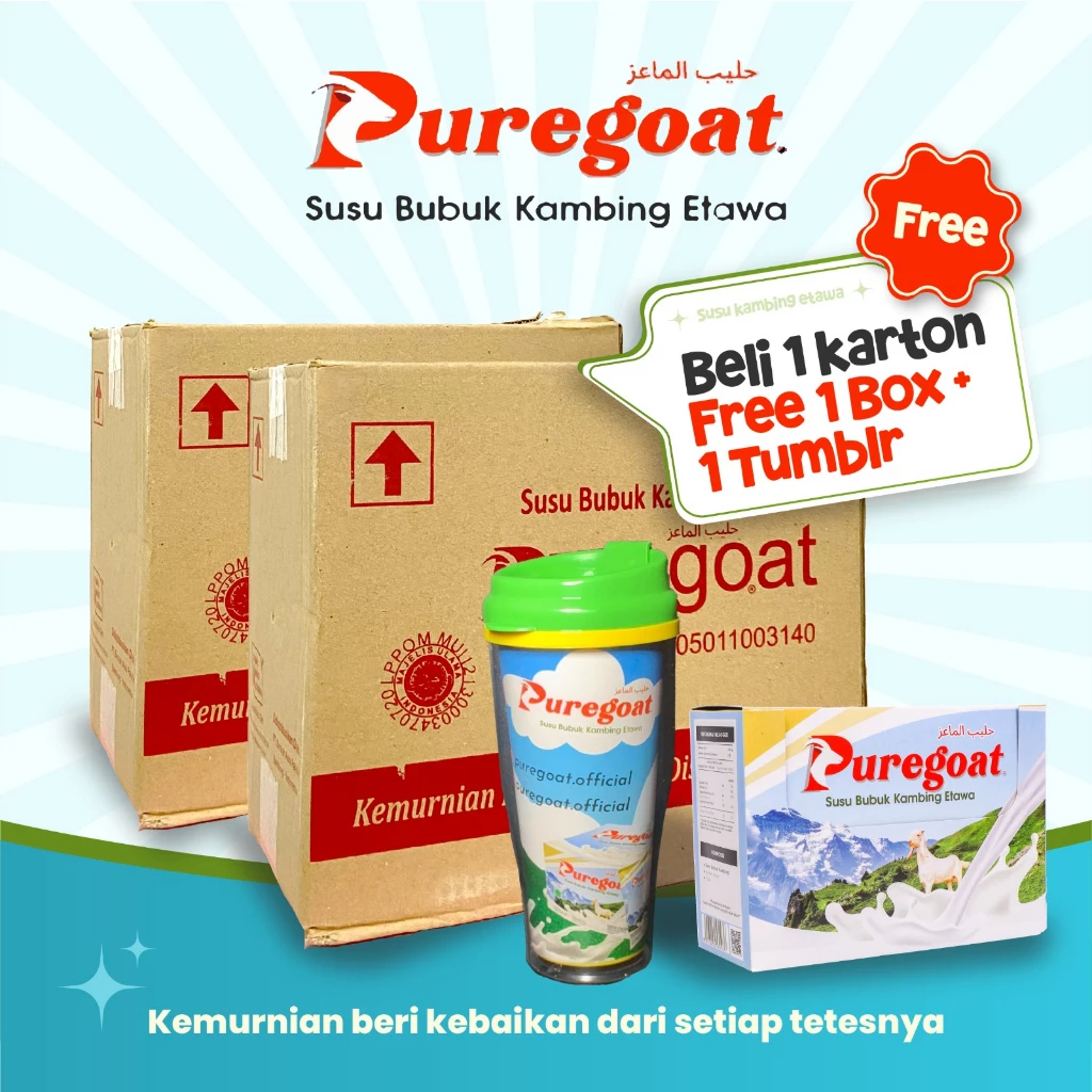 

Puregoat - Susu Bubuk Kambing Etawa - Paket 2 Karton Free 1 box
