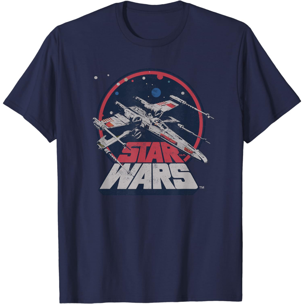 Baju Dewasa Star Wars X-Wing Starfighter Vintage T-Shirt Fashion Pakaian Atasan Kaos Laki Pria Wanit