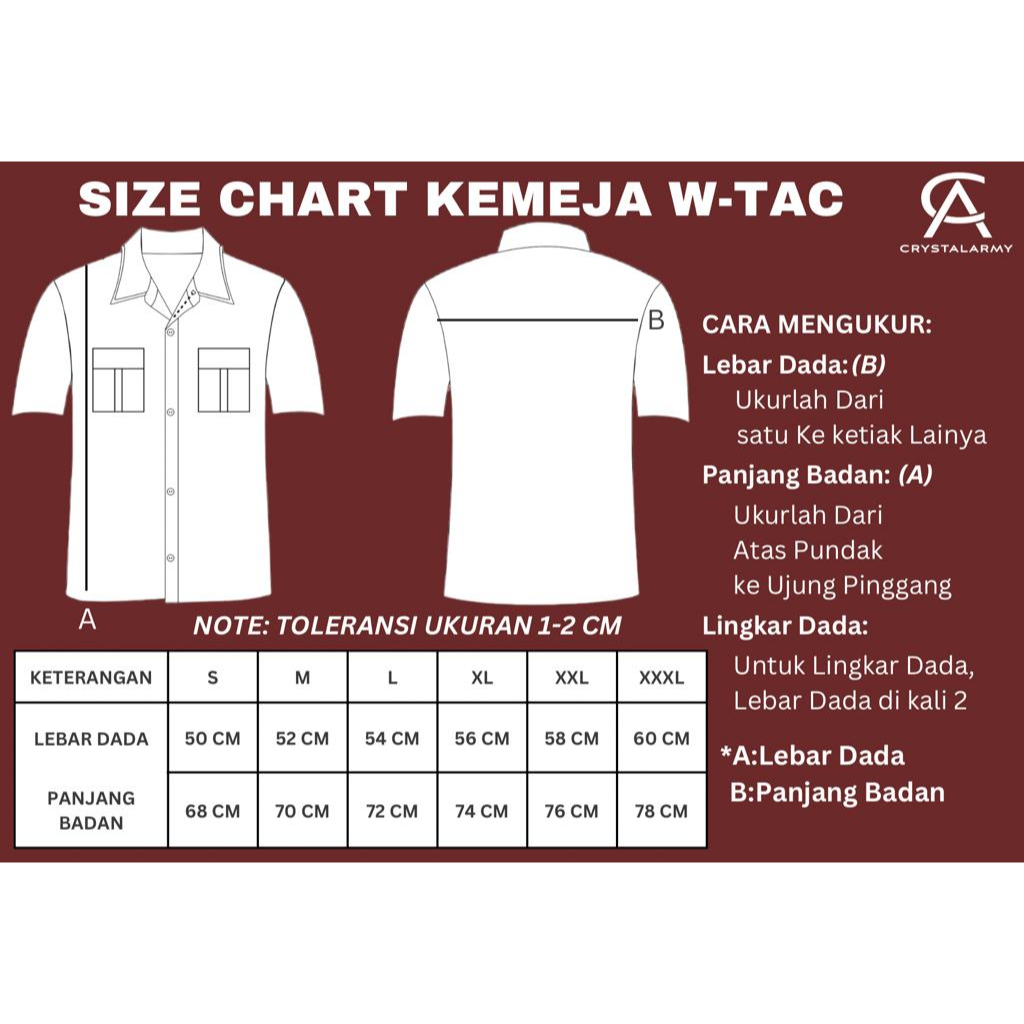 KEMEJA TACTICAL W-TAC 393 ORIGINAL LENGAN PENDEK/ KEMEJA PDL LAPANGAN / BAJU TAKTIKAL CRYSTAL ARMY