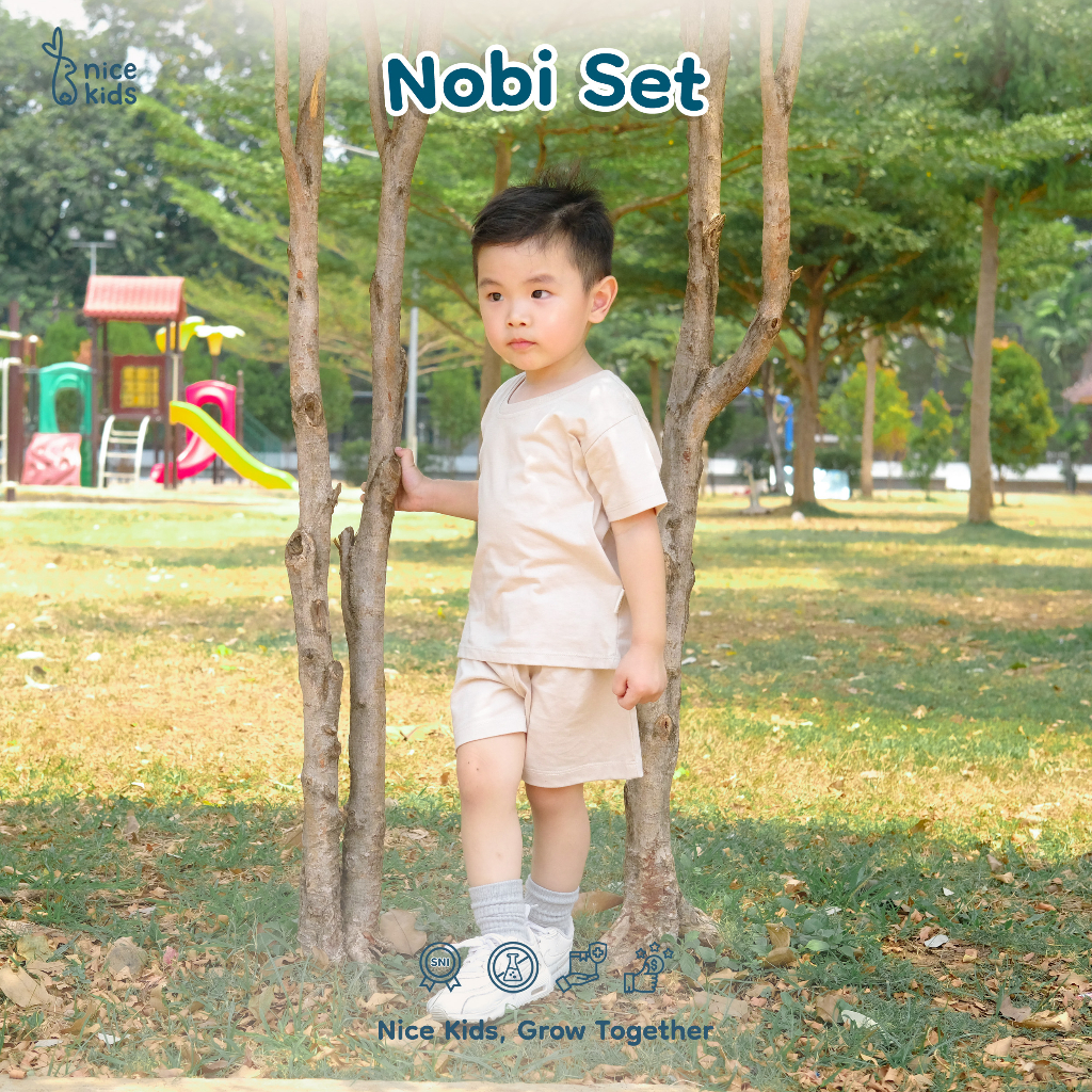 Nice Kids - Nobi Set Setelan Anak Kaos dan Celana Pendek (1-4 Tahun)