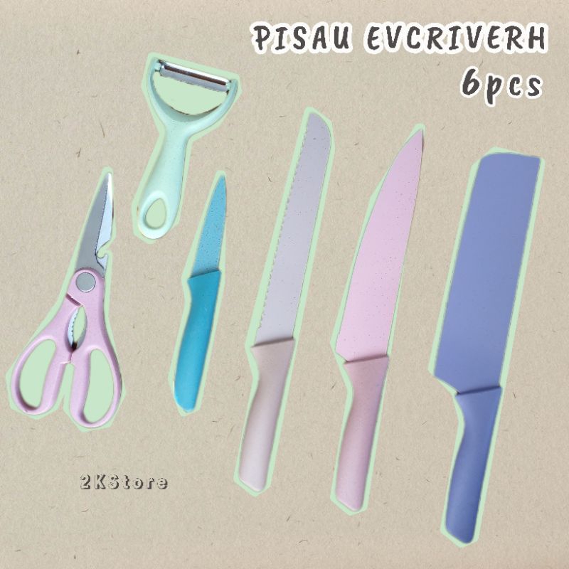 [COD] PISAU DAPUR EVCRIVERH 6 PCS NON-STICK (ER-0278)