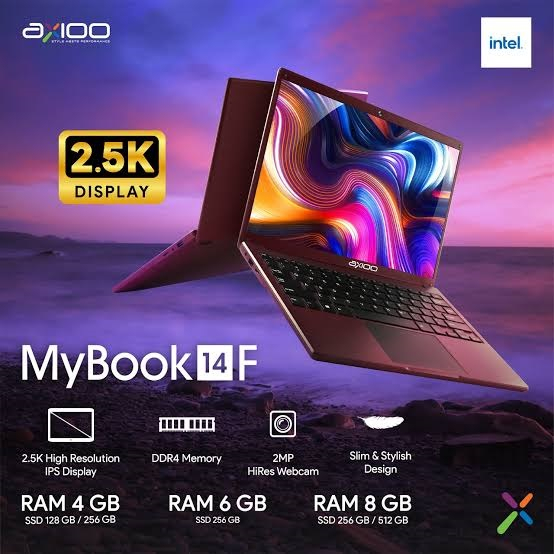 Laptop Sekolah Axioo Mybook 14F 8GB 512GB SSD 13 inch RED