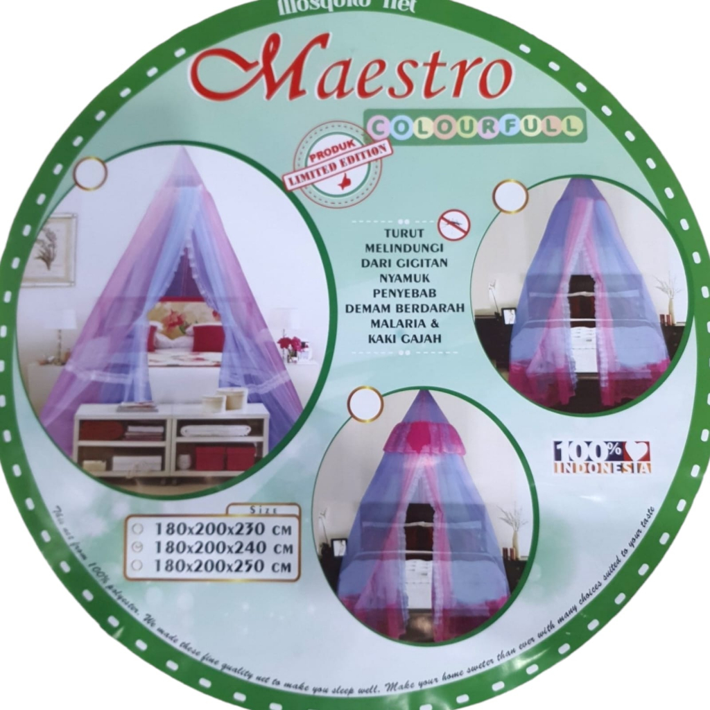 Kelambu Gantung Maestro Colourful 180 x 200 x T250 Anti Nyamuk