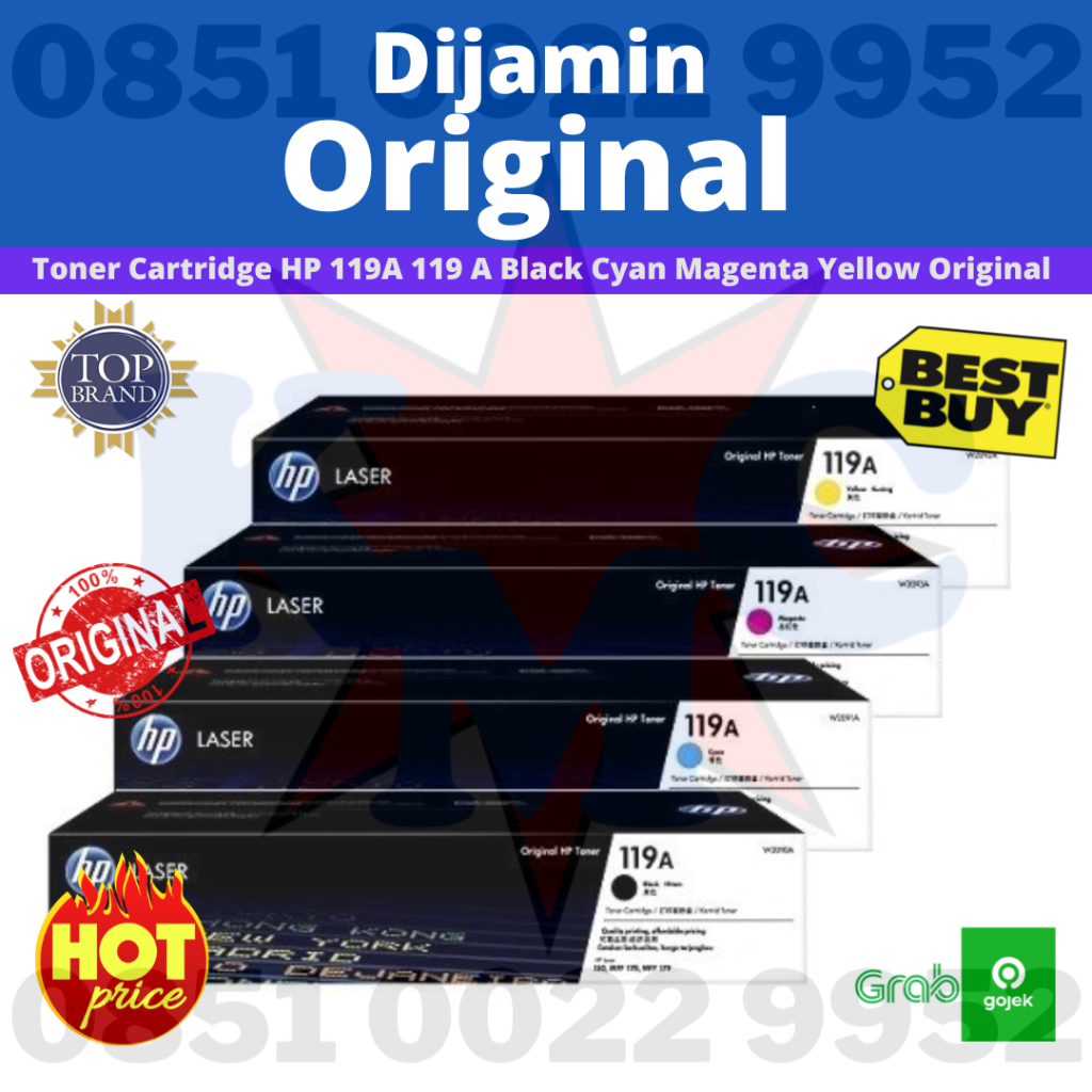TONER CARTRIDGE HP 119A 119 A BLACK CYAN MAGENTA YELLOW ORIGINAL