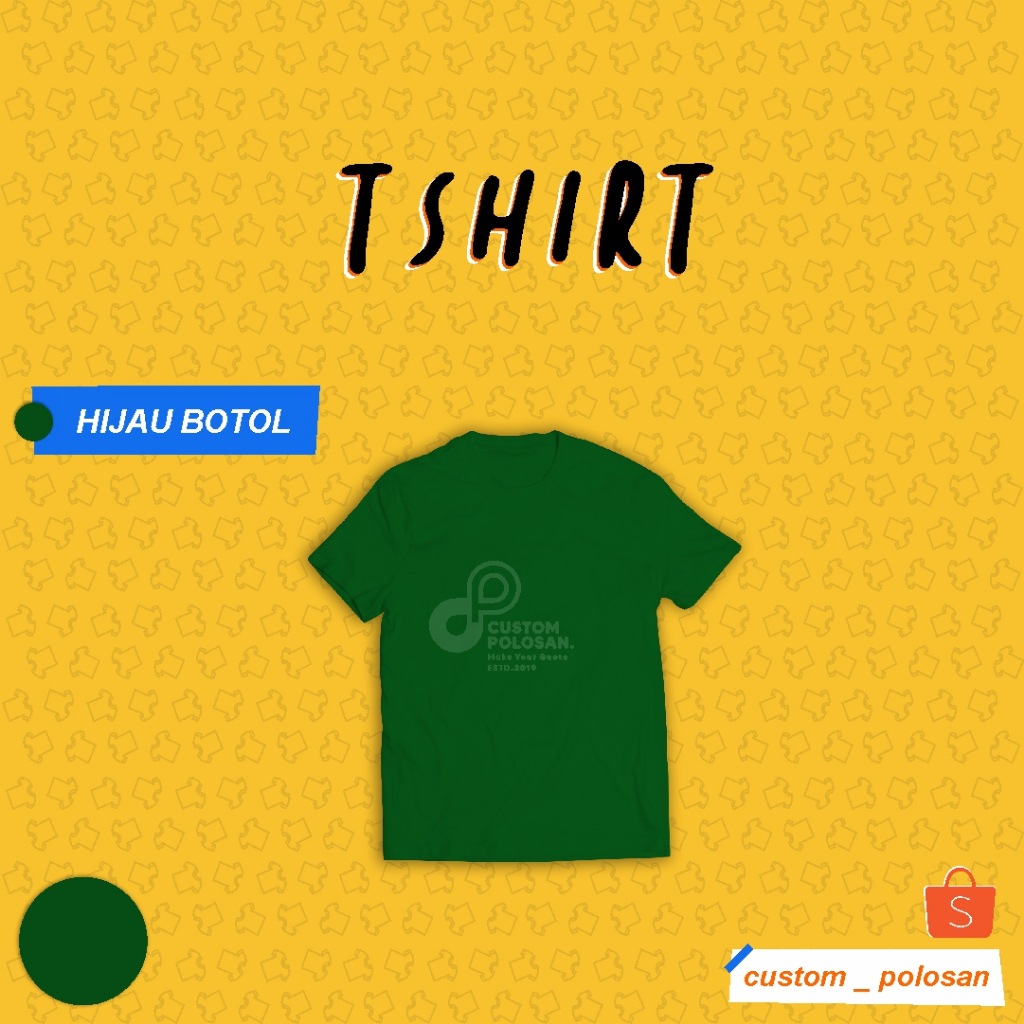 Tshirt Basic/Kaos Polos Hijau BotolTshirt Basic/Kaos Polos Hijau Botol