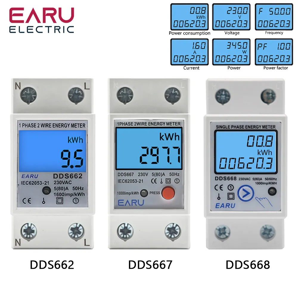 KWH Meter Digital 1 Phase Penghemat Listrik Pengukur Pemakaian Listrik