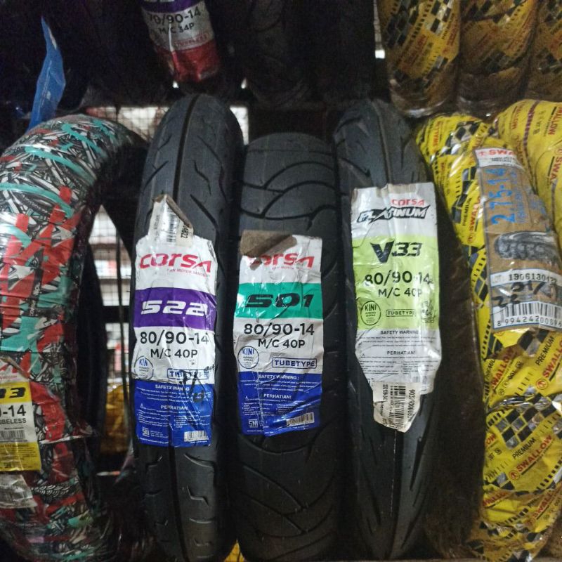 Ban Motor Matic Corsa 80/90-14 S 22 / S 01 / Platinum V 33 Non Tubeless