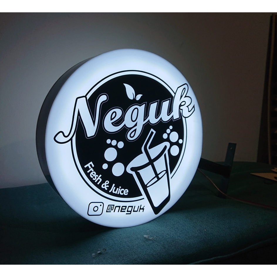 Neonbox PREMIUM Neon Box Custom 2 Sisi Muka Full Akrilik