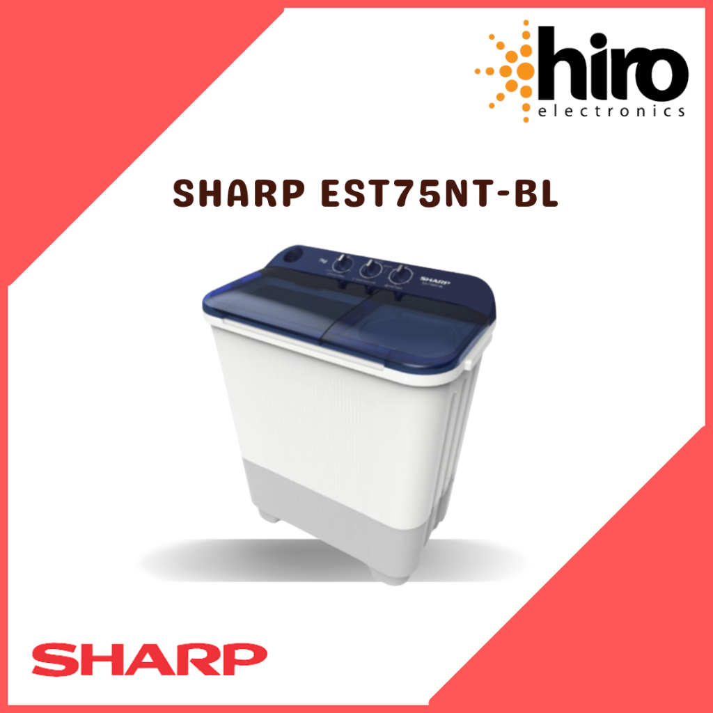 MESIN CUCI 2 TABUNG 7KG SHARP EST75NT-BL (KHUSUS MAGELANG&SEKITARNYA)