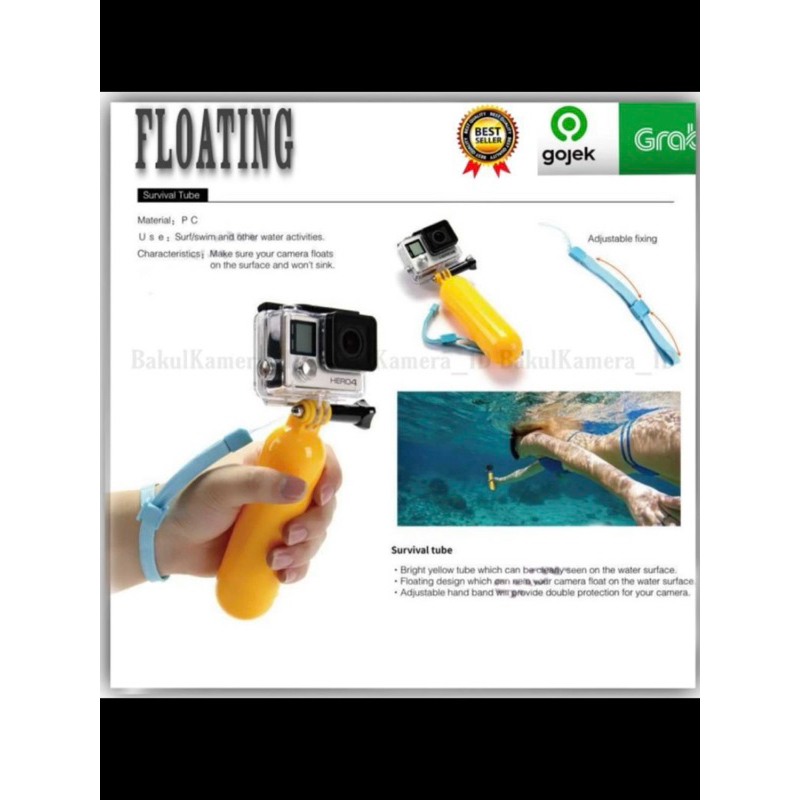 Floating Hand Grip/Pelampung Action Camera (Go Pro,Yicam dll)