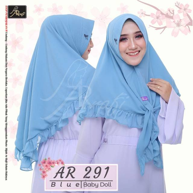 Arrafi Hijab Instant AR 291  aksen rampel tali depan Baby Doll Galeri Arrafi Hijab Ejamas
