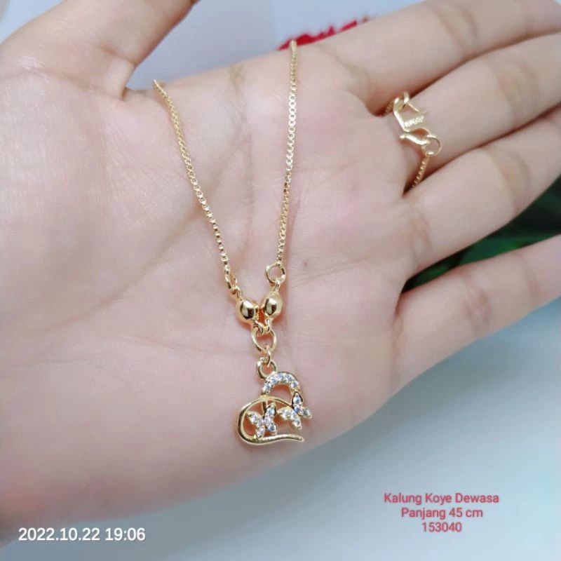 Kalung Titanium Perhiasan Aksesoris Lapis Emas 18-24k