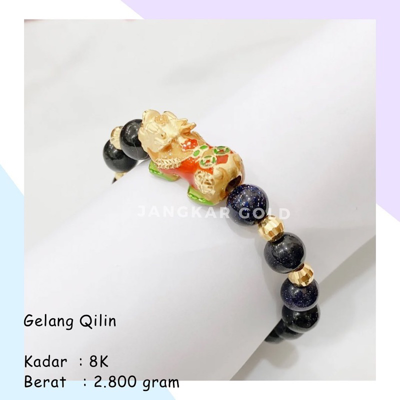 Gelang Bola Charm Naga Emas Qilin Qi Lin 2.800Gr 8K