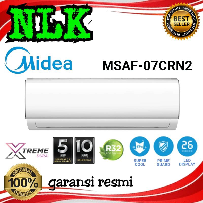 AC MIDEA MSAF - 07 CRN2 3/4 PK AC MIDEA MSAF 07CRN + PASANG INSTALASI- UNIT ONLY