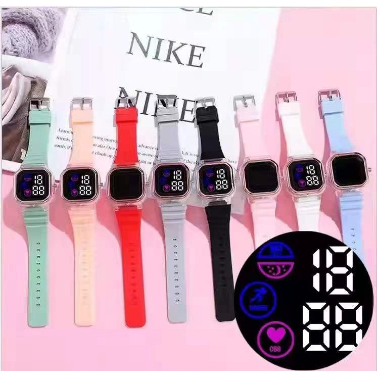 Jam Tangan Wanita Digital Segi Tampilan Layar Baru Fashion Watch LED Sprot Harga Grosir S1187
