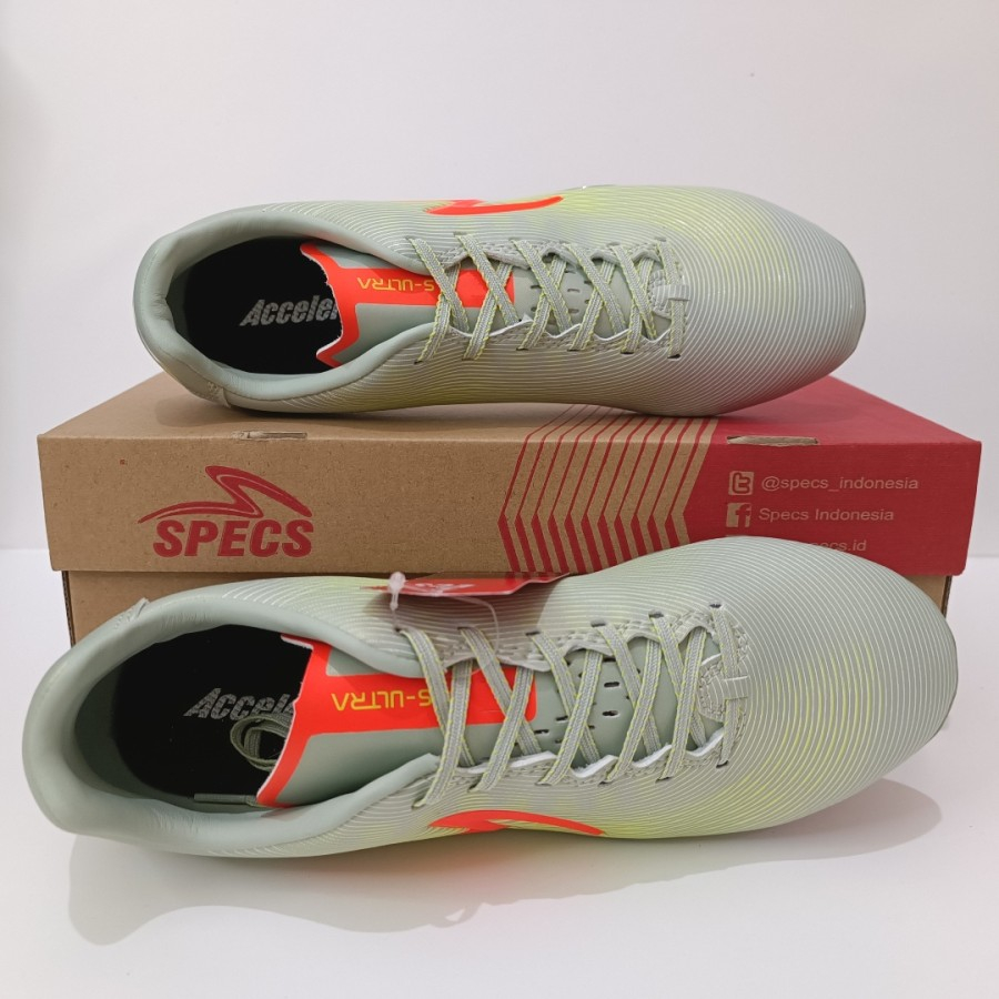 Sepatu Bola SPECS LS ULTRA FG - Ether Grey/Shocking Orange/Zest Green Original