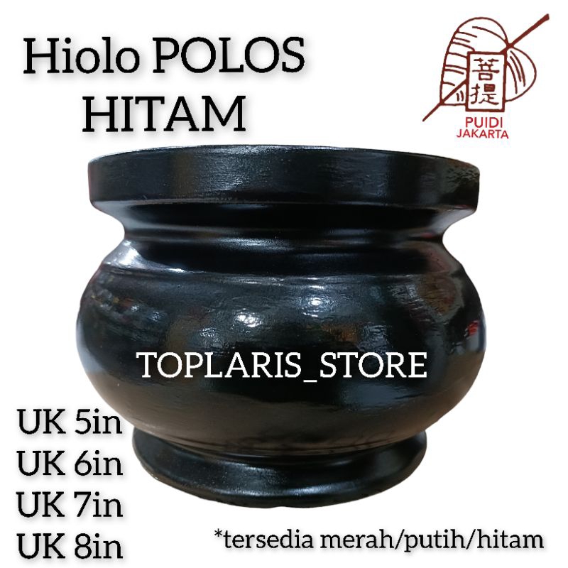 HIOLO TEMPAT DUPA KERAMIK HITAM UK 5IN-8IN