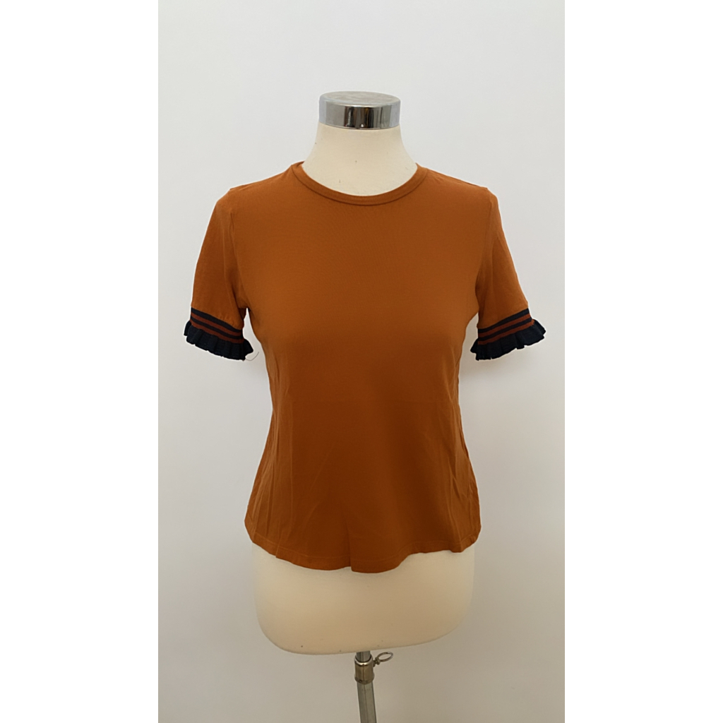 T-SHIRT LENGAN PENDEK ZARA ORIGINAL COKLAT PREMIUM QUALITY KAOS CEWEK ROUND NECK ZARA ORIGINAL WOMEN