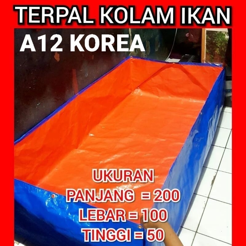 Terpal Kolam Ikan 200x100x50 A12 Korea Tebal