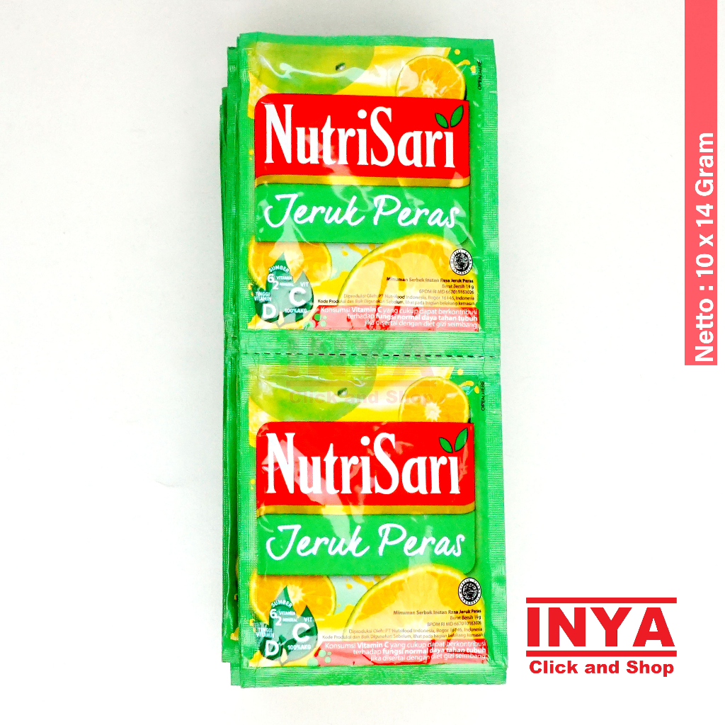 

NutriSari Jeruk Peras 10x14gr Renceng - Minuman Serbuk - Instant Powder Drink