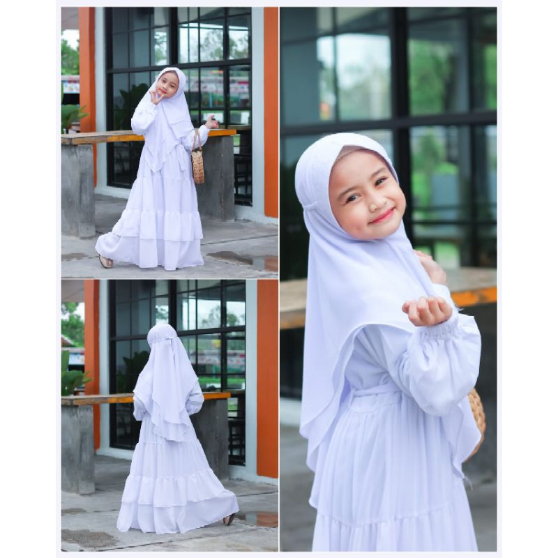 [ AUREL ] By Quinzha gamis putih anak balita baju putih anak manasik terbaru koleksi gamis anak puti