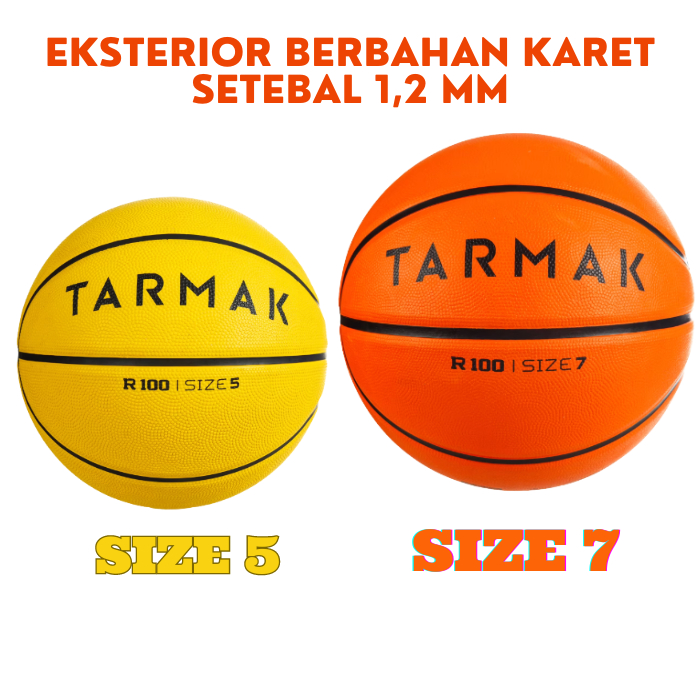 Bola Basket Tarmak R100 Size 5 & 7