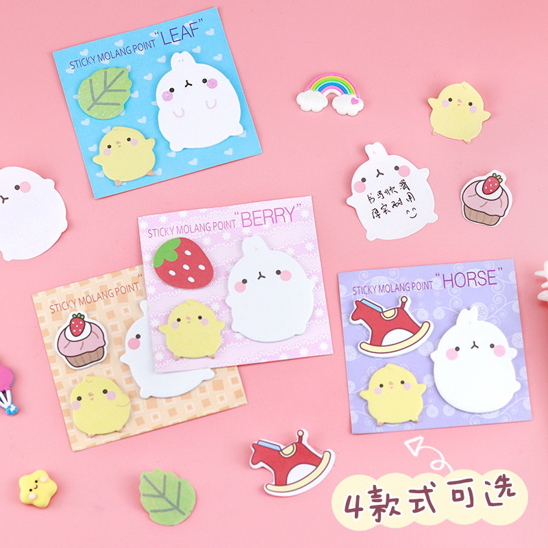 

delunshop Sticky notes Molang 3in1 Memo tempel lucu