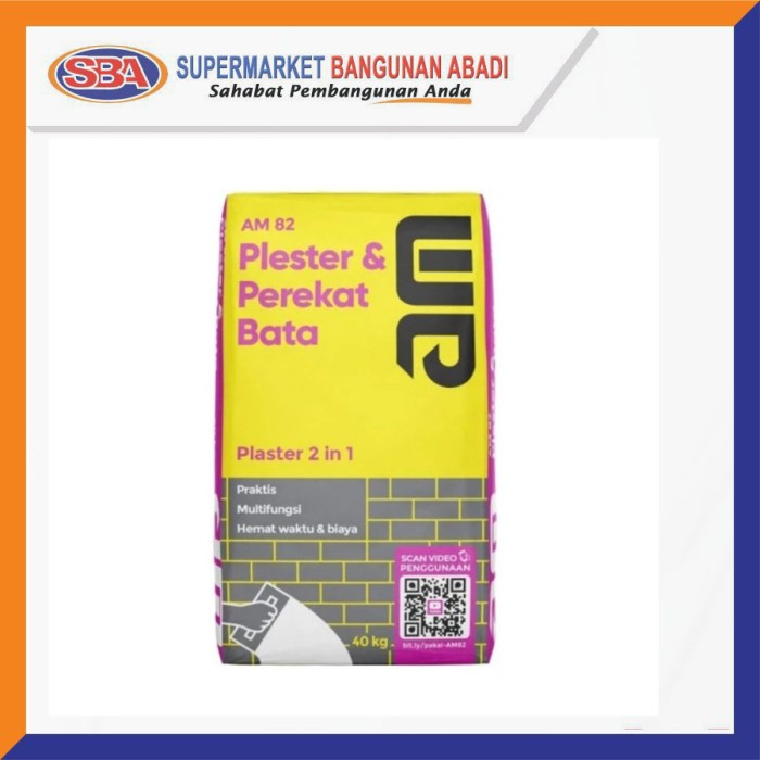 AM 82 SEMEN PLESTER & PEREKAT BATA | PEREKAT PLESTER 2IN1 40KG