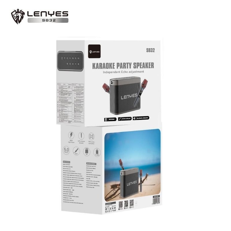 LENYES SPEAKER S832 HIFI MEGA BASS TWS BLUETOOTH SPEAKER KTV