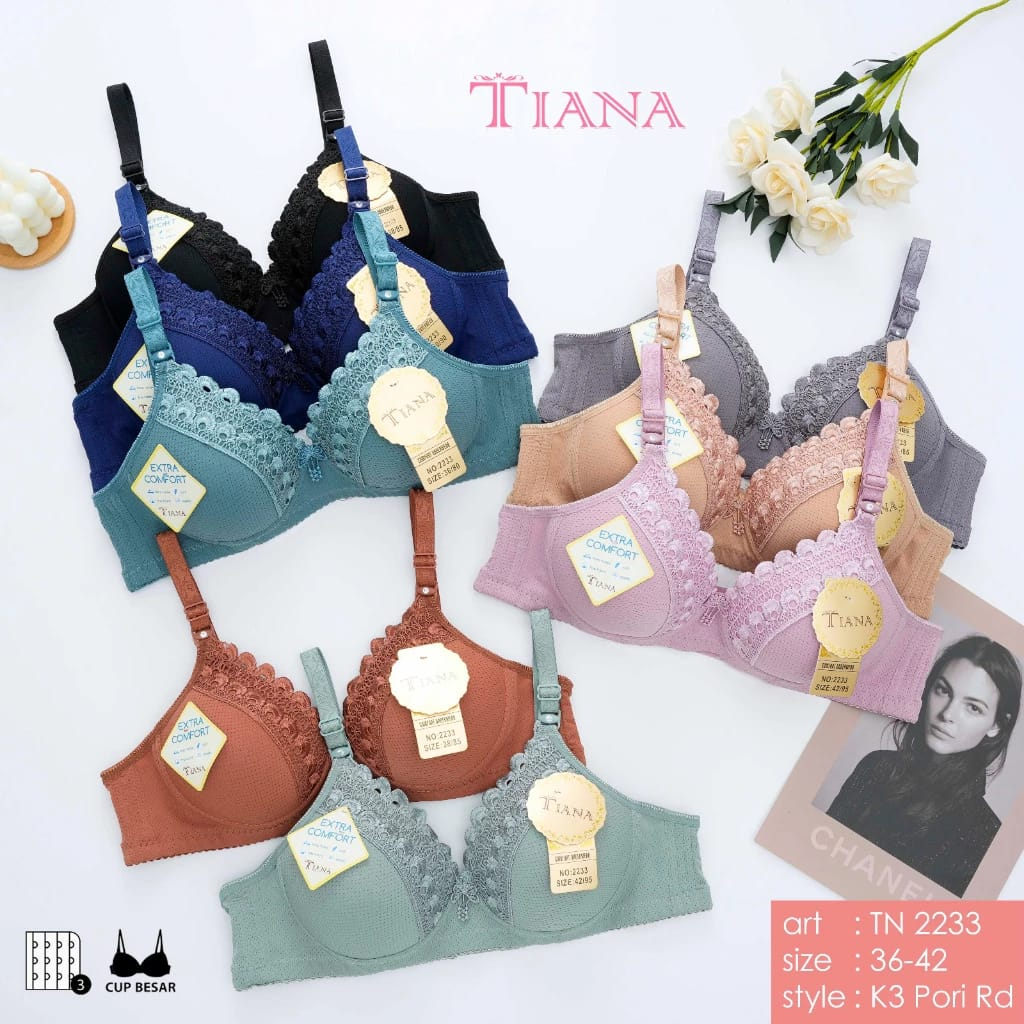 TIANA | BRA Cup Besar Kait 3 / BH Jumbo / Tanpa Kawat / TN 515