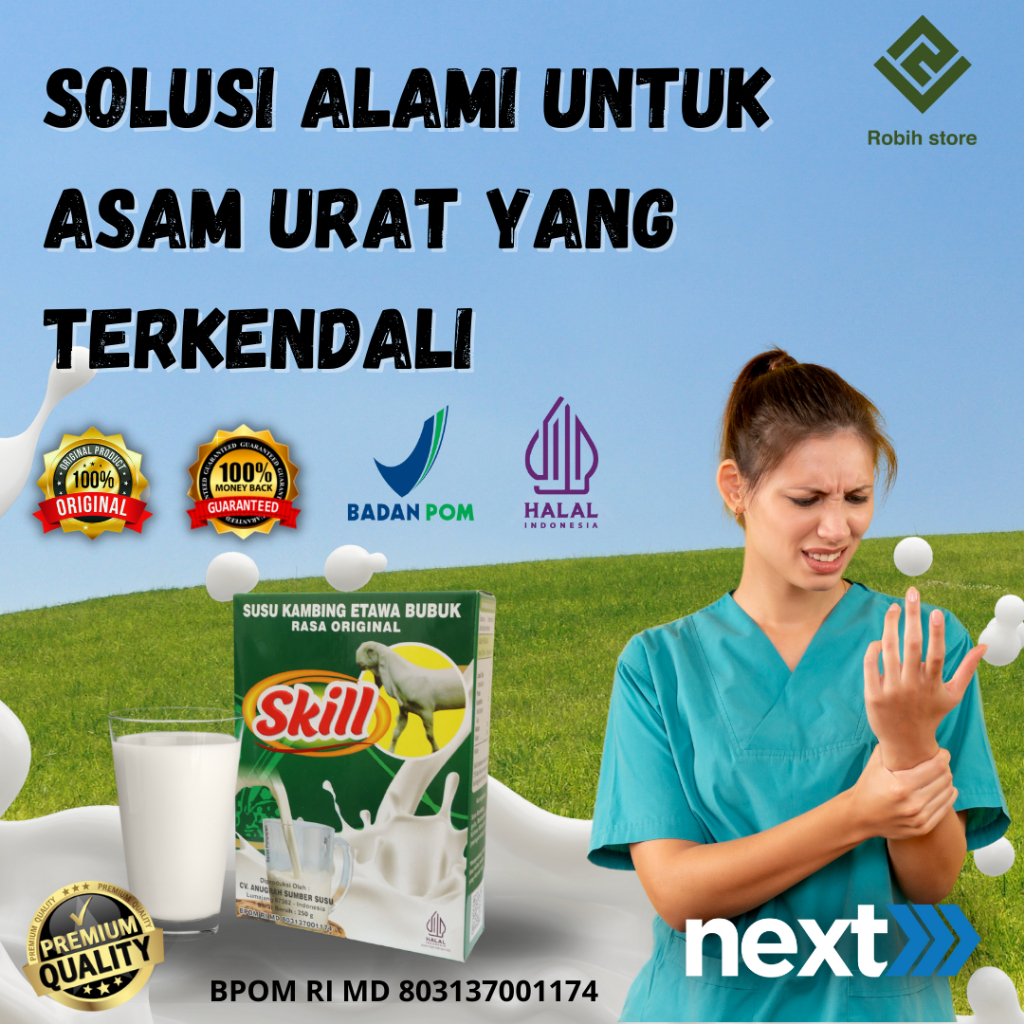 

SUSU SKILL ORIGINAL 250 GRAM | SUSU KAMBING UNTUK ATASI ASAM URAT | Bubuk Organik dan Alami Etawa Dairy Milk