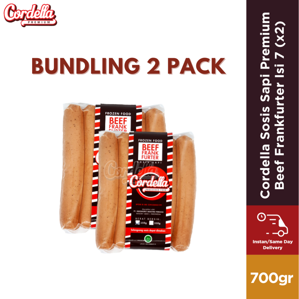

Bundling Cordella Sosis Sapi Premium Beef Frankfurter Isi 7 x 2 pack