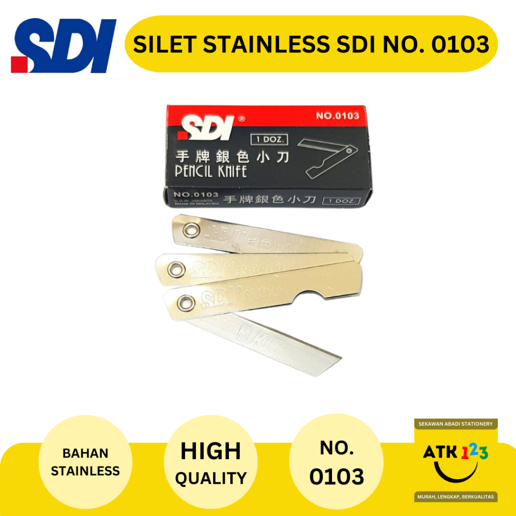 

Cutter / Pemotong Kertas / Pisau Cutter / Silet Lipat Merk SDI No 0103