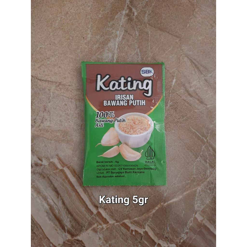 KATING irisan bawang putih ASLI 6gr/sachet 12sachet/renceng