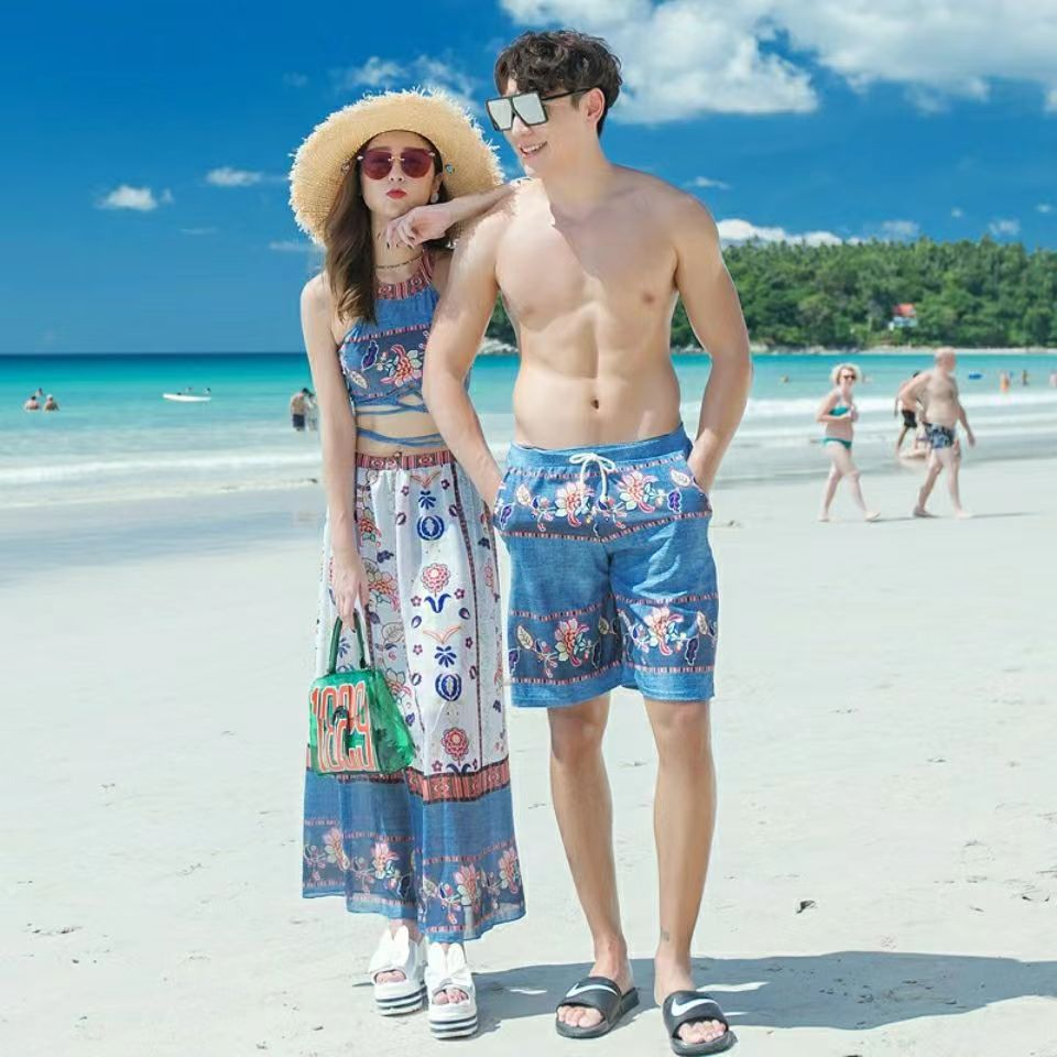 𝐑𝐄𝐀𝐃𝐘 𝐒𝐓𝐎𝐂𝐊 𝐒𝐀𝐅 - CACA blue bohemian bikini set 3 pcs woman premium / atasan crop top + celana pende