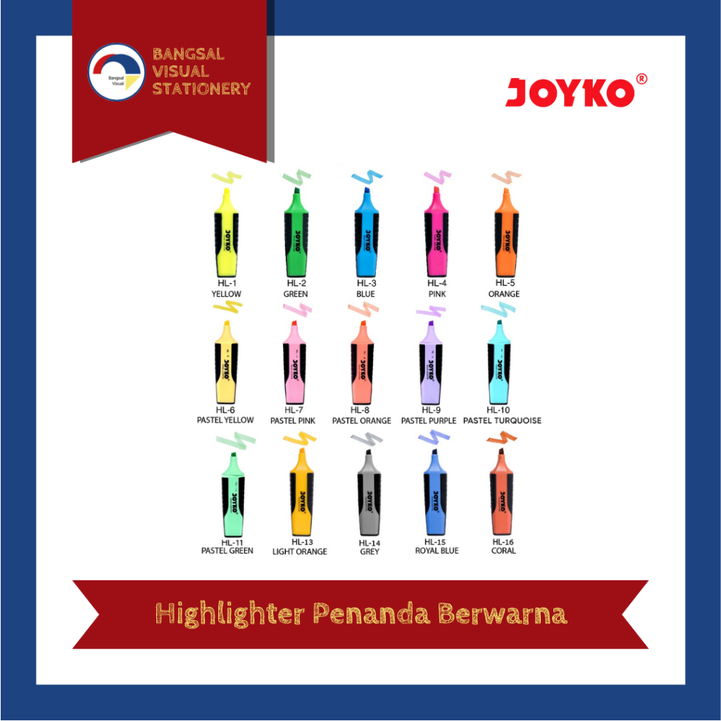 

Joyko Highlighter Penanda Berwarna