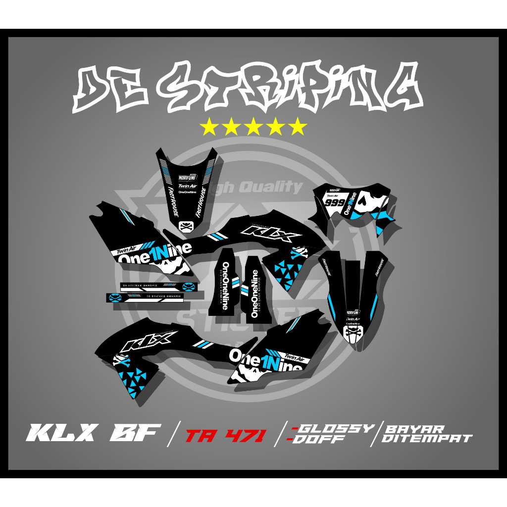 Stiker Decal Varian Motor Klx Bf Fullbody Stiker Klx Bf Motif Oneonenine Kode TA471