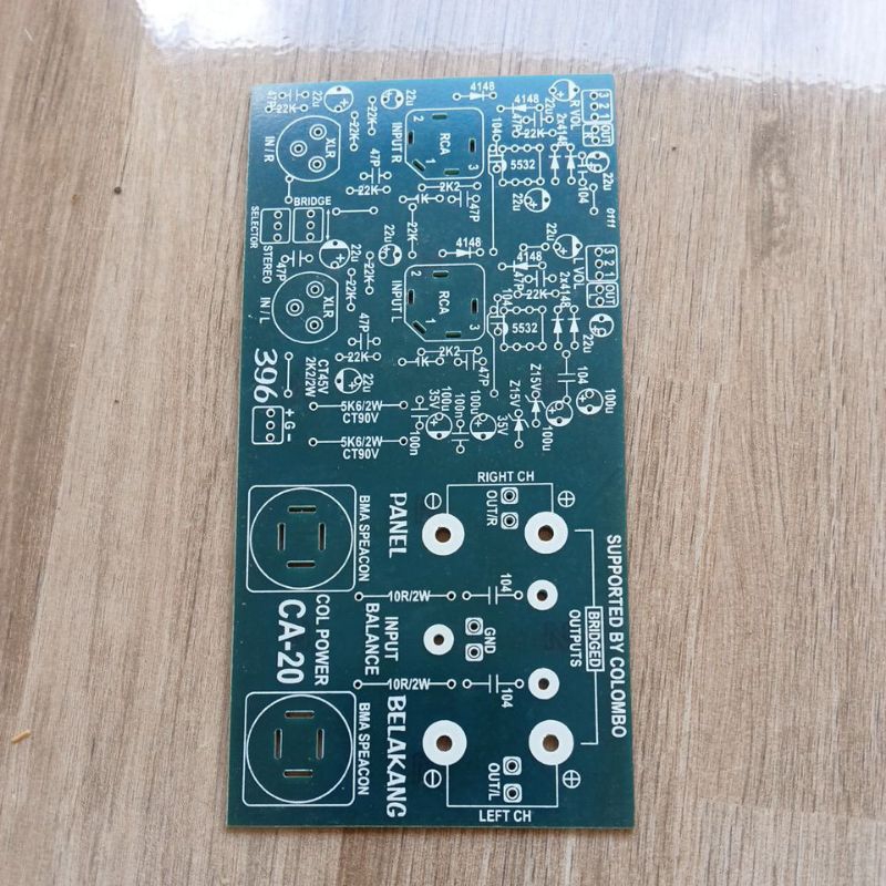 PCB 396 Input Balance Panel Belakang Box CA-20