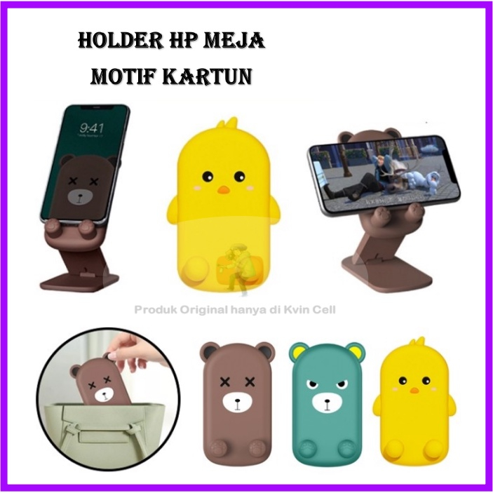 Holder Hp Tripod Meja Untuk Hp Phone Holder Bagus Lipat Holder Hp Karakter Lucu Kartun Karet Line Br