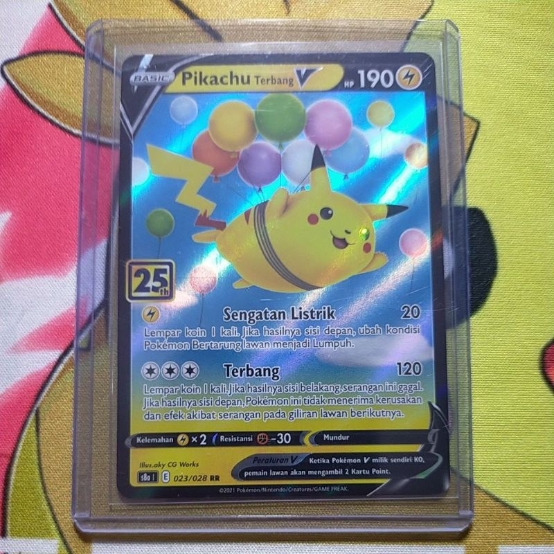 Pikachu Terbang V RR s8a 023/028 Pokemon TCG Celebration 25 th Indonesia