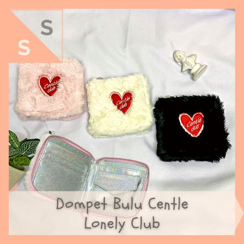 [simplyshop] Dompet Persegi Lipat Wanita Mini / Woman Purse Lonely Centle Hitam Putih Pink Love Kain