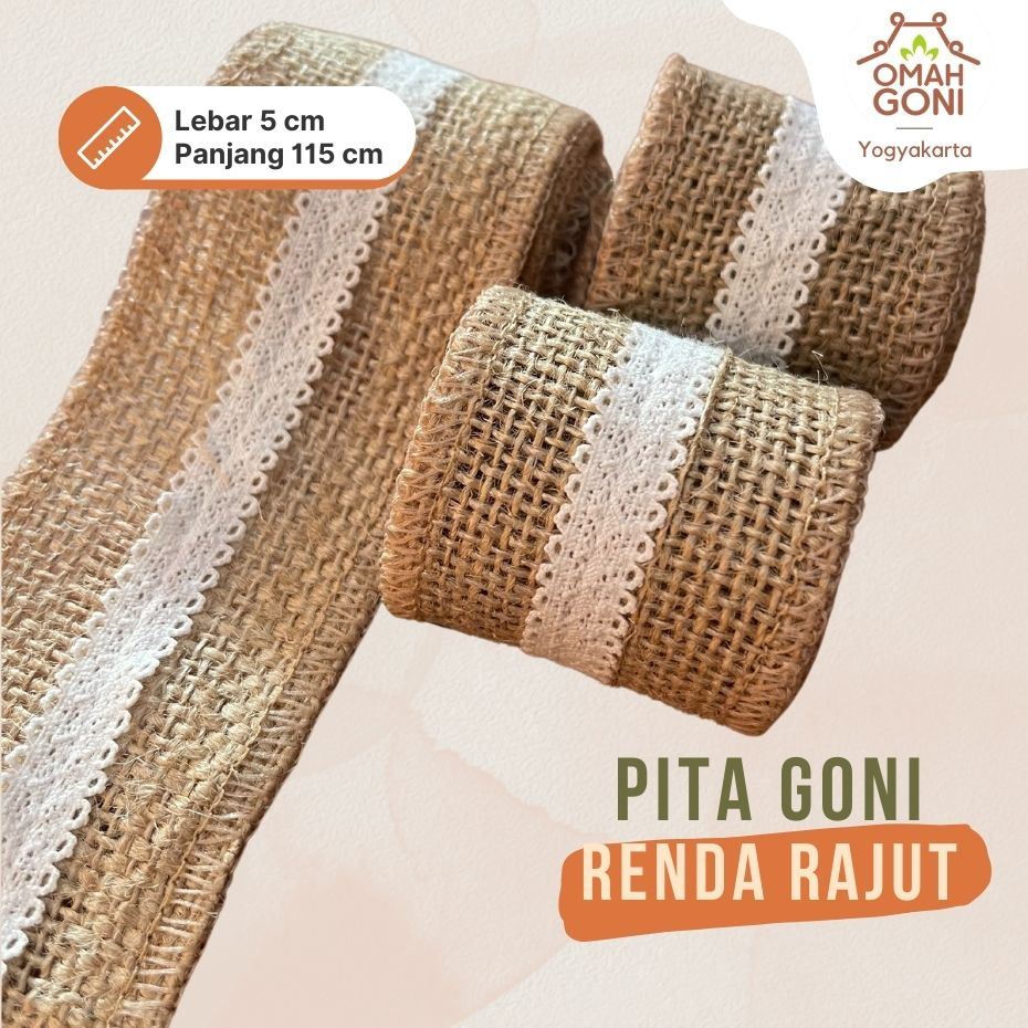 

Pita Goni Renda Rajut 5 CM x 115 CM - Pita Seserahan - Pita Dekorasi - Pita Kado