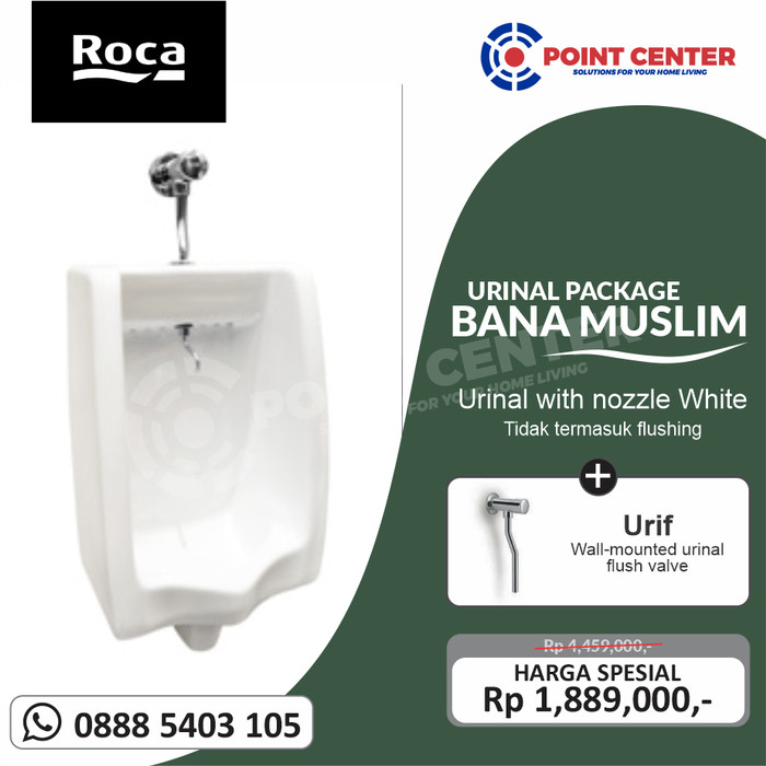 TERLARIS ROCA URINAL BANA MUSLIM / URINOIR PLUS FLUSH VALVE