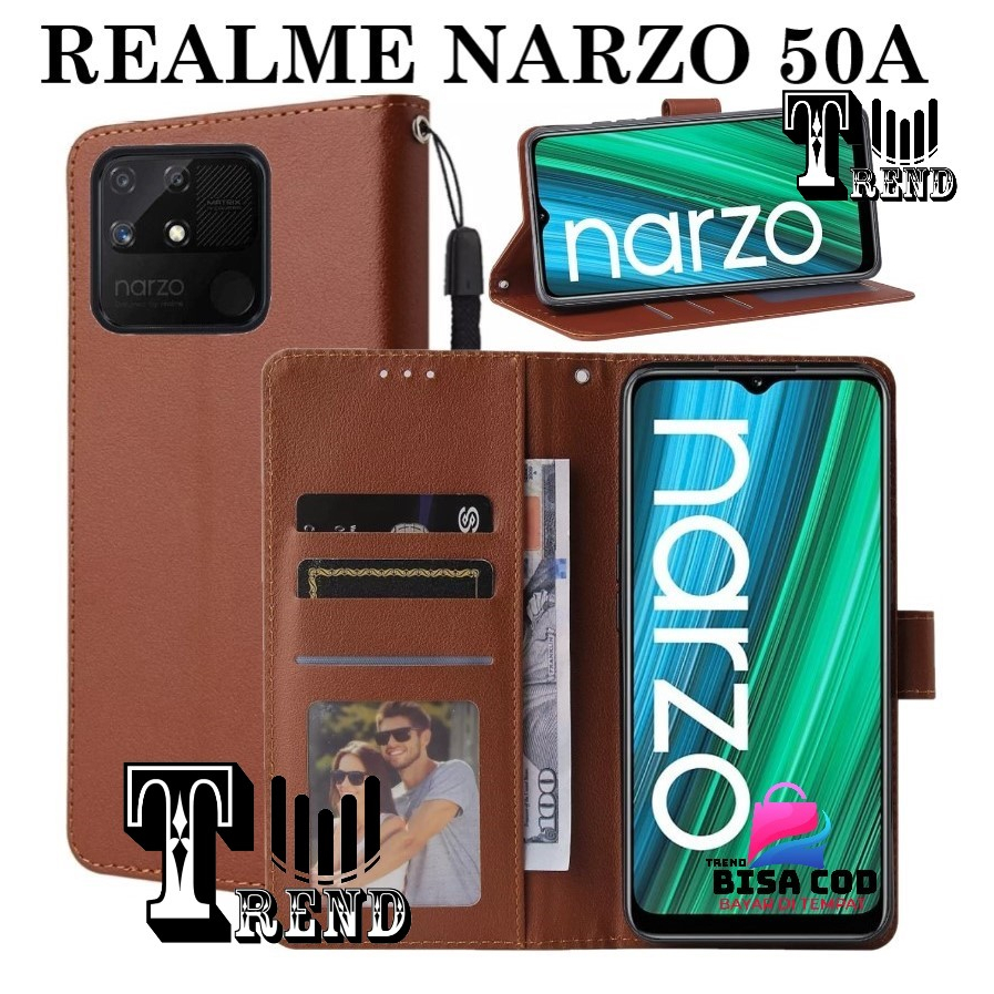 FLIP  COVER REALME NARZO 50A PRIME LEATHER CASE FLIP REALME NARZO 50A PRIME FLIP CASE TIPE BARU UNTU