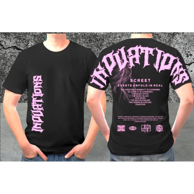 Baju Kaos Distro Pria Lengan Pendek Katun Warna Hitam Terlaris / Kaos Pria Tulisan Belakang / Baju P