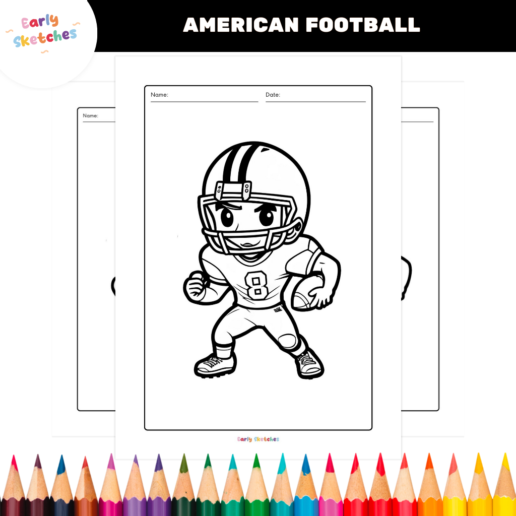 

EARLYSKETCHES ~ Lembar Mewarnai Anak Paud-SD (Pemain Rugby), Kesenian, 20 Halaman