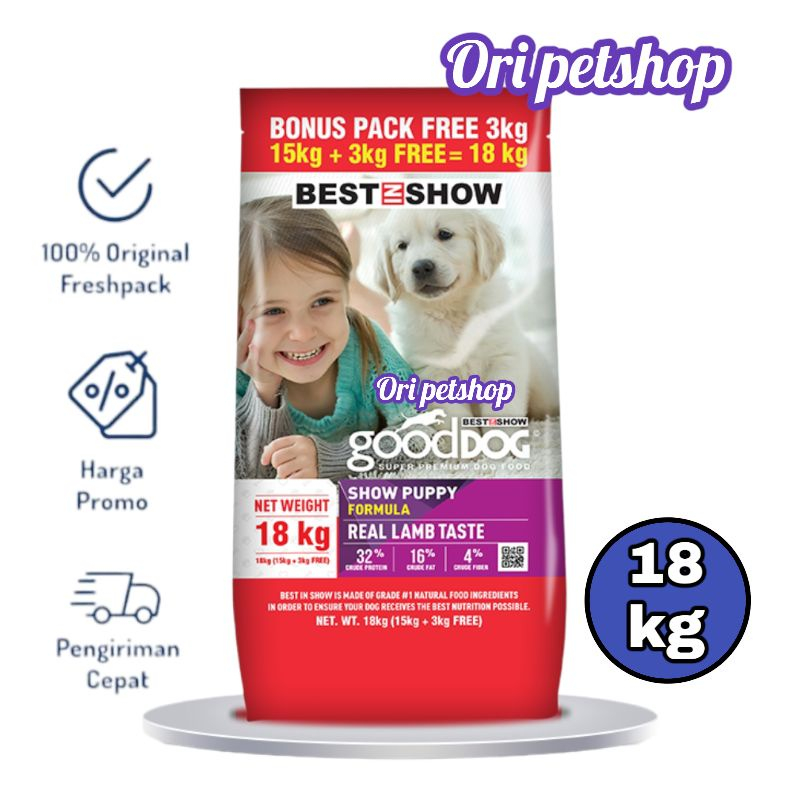 EKPEDISI best in show good dog puppy 18 kg - dog food puppy lamb