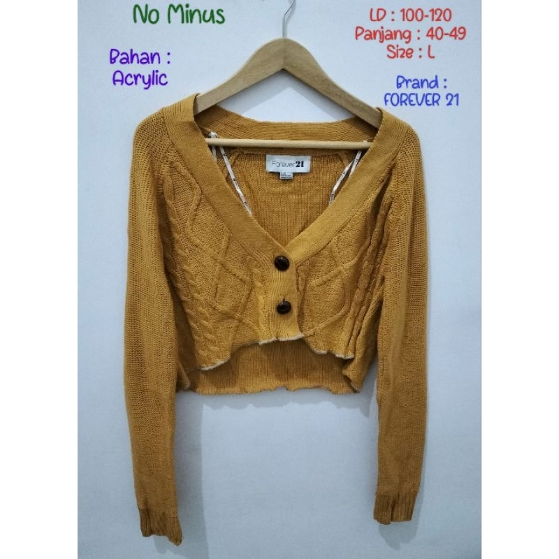 Cardigan Kepang Crop Mustard