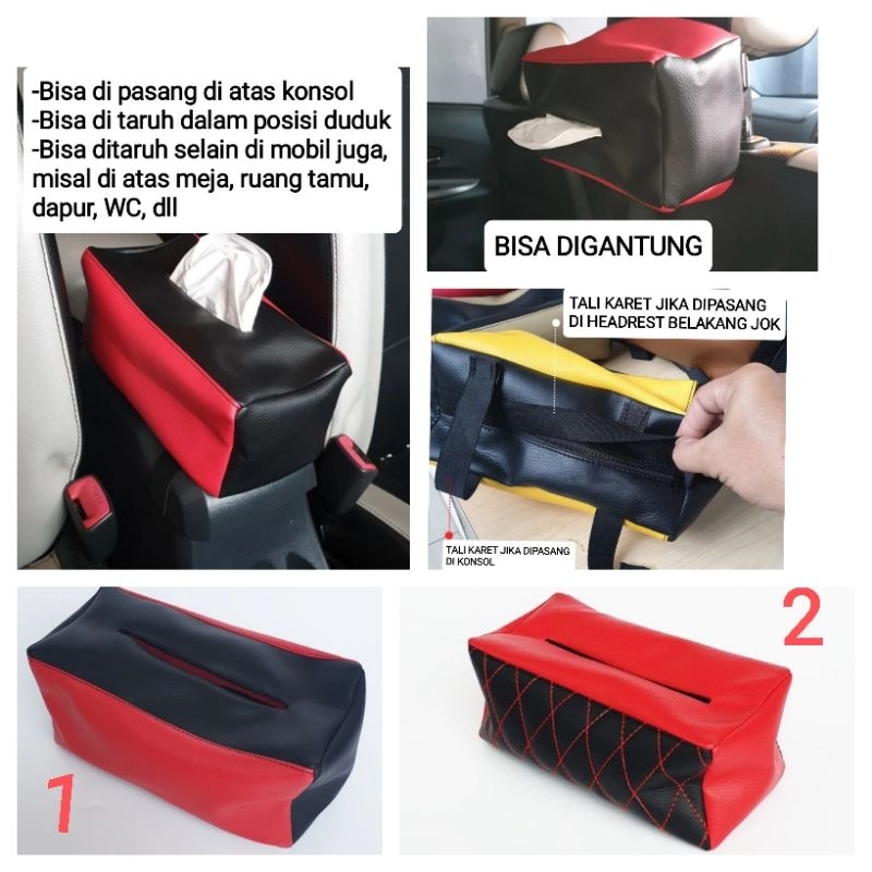 SARUNG KOTAK COVER BOX TISU TISSU TISUE TISSUE KULIT GANTUNG JOK KURSI MOBIL MEJA MAKAN RUANG TAMU D